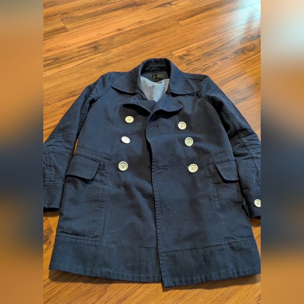 Women's J. Crew Dark Blue Double-Breasted Peacoat